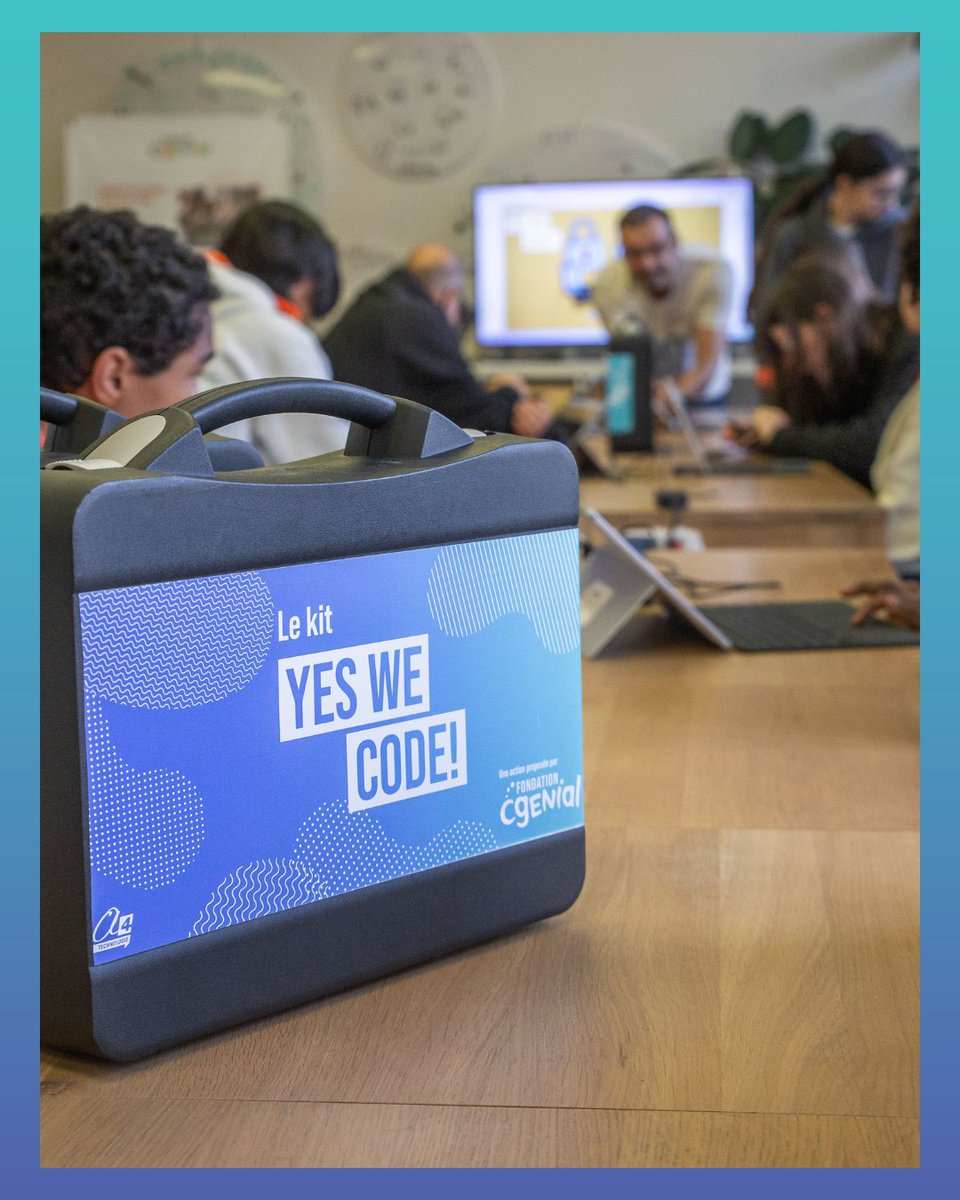 Fond_CGenial's tweet photo. 🤩 Afin de permettre aux enseignants de mener des projets numériques concrets avec leurs élèves, cette année, nous prévoyons d’accompagner 115 collèges avec les kits pédagogiques #YesWeCode!

Inscriptions pour l’année 2026-2027 ouvertes !

#Learningbydoing https://t.co/10ahJ5lzNS