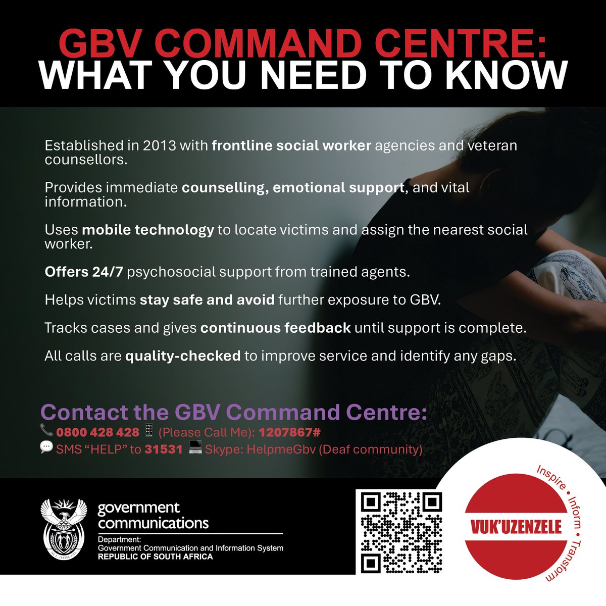 GovernmentZA's tweet image. #GBVF Command Centre: What you need to know ⬇️ #GovZAUpdates #EnoughIsEnough