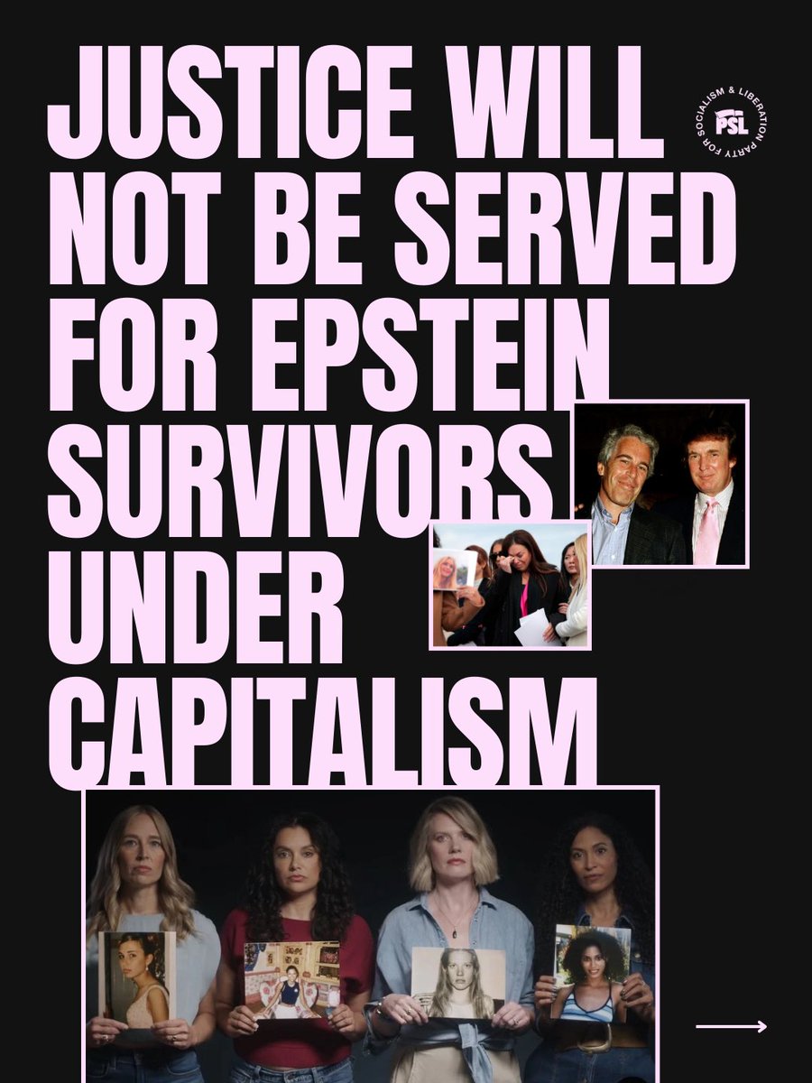 ⛓️‍💥Justice cannot — and will not — be served for Epstein survivors under capitalism.

Sexual exploitation of the vulnerable is a historical constant among the elite ruling class who view themselves as above the law, regardless of party affiliation.

The collective and