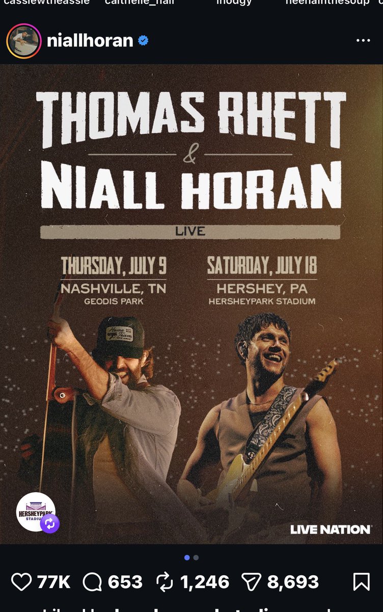 youfirsttt's tweet photo. if i wanna see niall at hershey i have to see thomas rhett too #HUGELOSS https://t.co/x3w4R2SveL