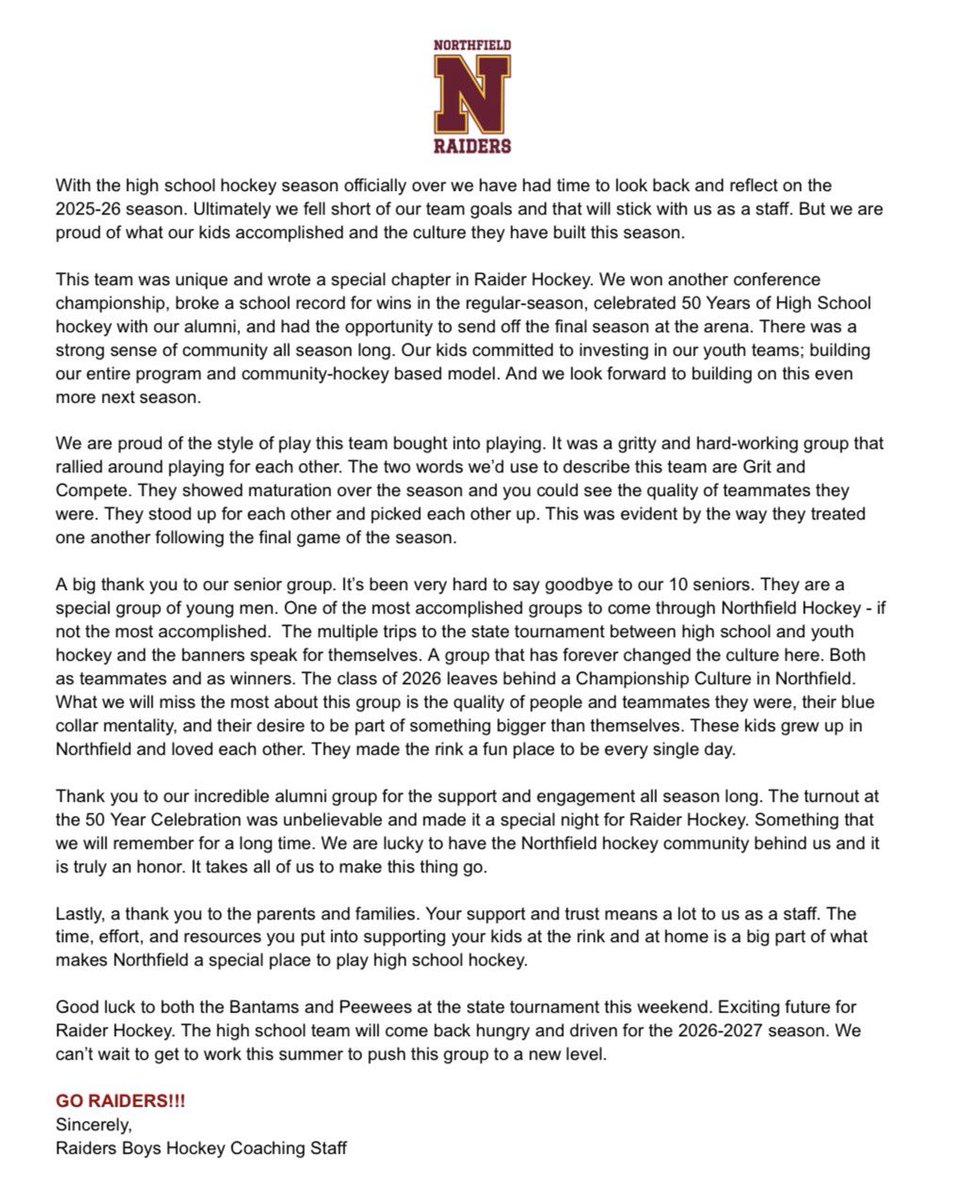 Northfield Hockey tweet media