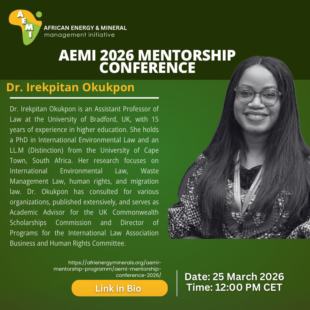 We are pleased to welcome Dr. Irekpitan Okukpon, Assistant Professor of Law at the University of Bradford, UK, as a featured speaker at our upcoming conference. We look forward to her valuable insights.