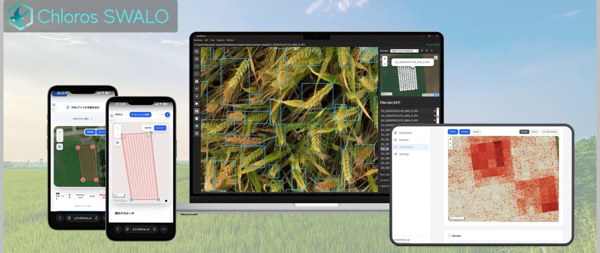 Chloros_ai's tweet photo. Crop image analysis for field trials — now fully in-house.
Introducing SWALO.
Run the workflow from image capture to AI inference and result mapping within your own environment.

Pre-trained models now available.
https://t.co/SePWHlCNOt

#AgTech #CropScience #FieldTrials https://t.co/SHiLhuryus