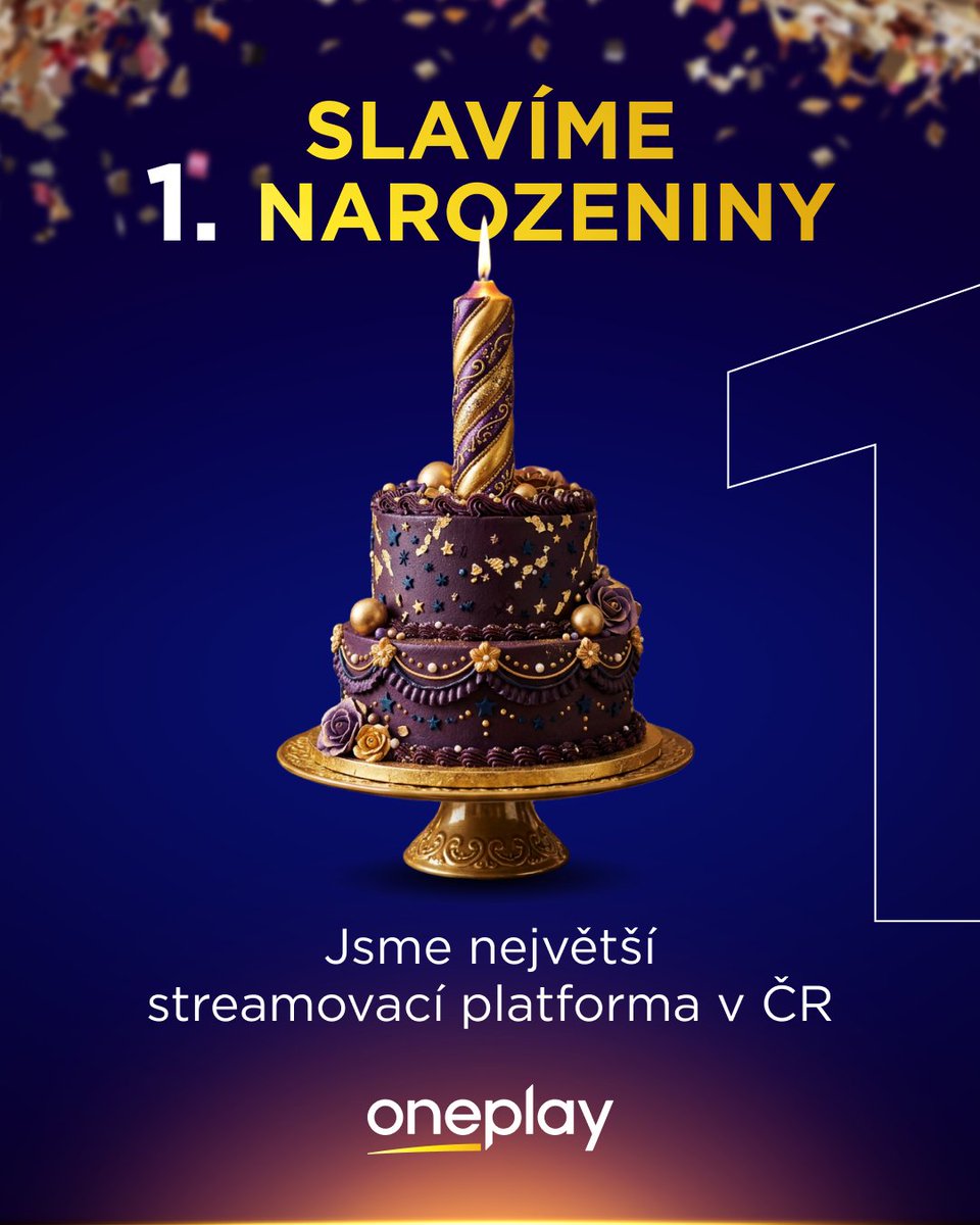 Voyo_cz's tweet photo. 🥳 Oneplay slaví 1. narozeniny.
Přesně před rokem vstoupila na trh platforma Oneplay a od té doby přináší divákům zábavu na jednom místě.
Exkluzivní originální projekty z vlastní produkce, tisíce českých i zahraničních seriálů a filmů, dokumenty, reality show i nejrozsáhlejší nabídku atraktivních sportovních přenosů a televizních stanic.
Děkujeme, že jste u toho s námi. 💜 
#oneplaycz