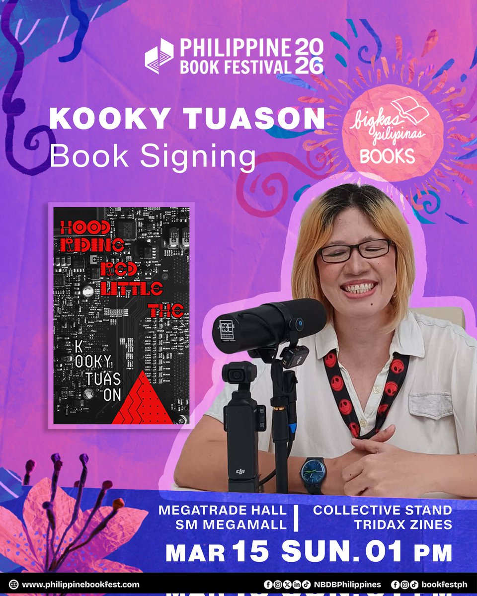 For the broken parts of our selves that need mending...

Hood Riding Red Little The
by Kooky Tuason

See you on March 15 at #PhilippineBookFestival SM Megamall Megatrade Hall

#kookytuason #booksigning #bigkaspilipinas #books #PBF2026

Poster 🎨 Joum Valera
Cover 🎨 G!k