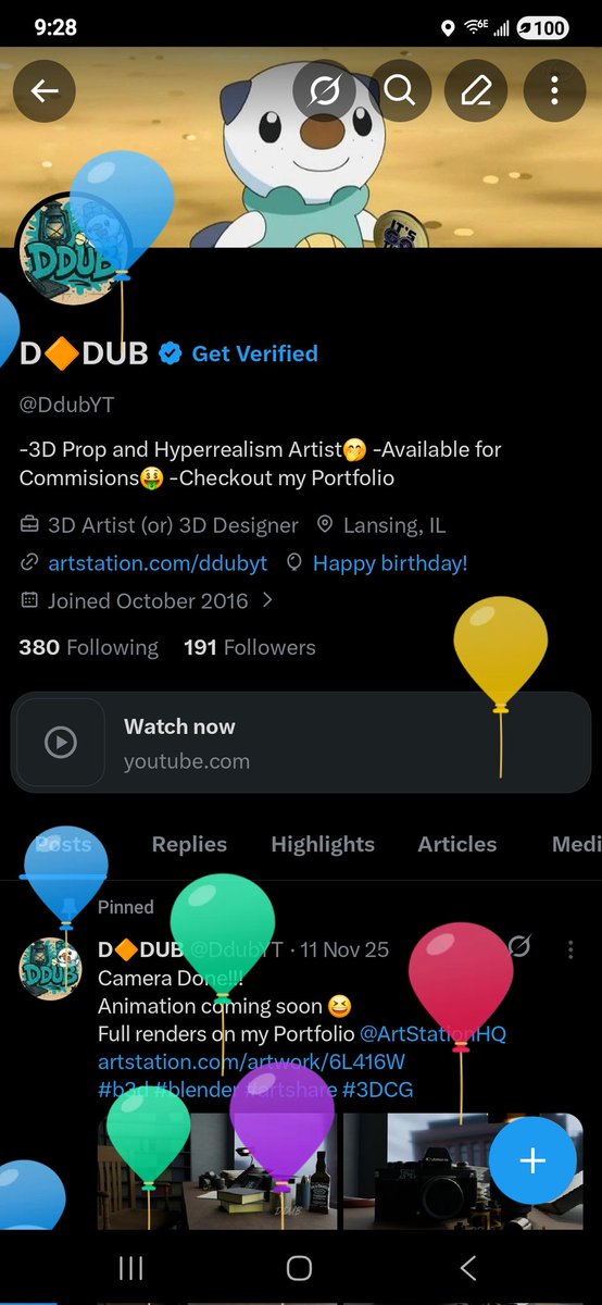 DdubYT's tweet photo. My yearly balloons are here☺️😁 https://t.co/yVR6lqqtW2