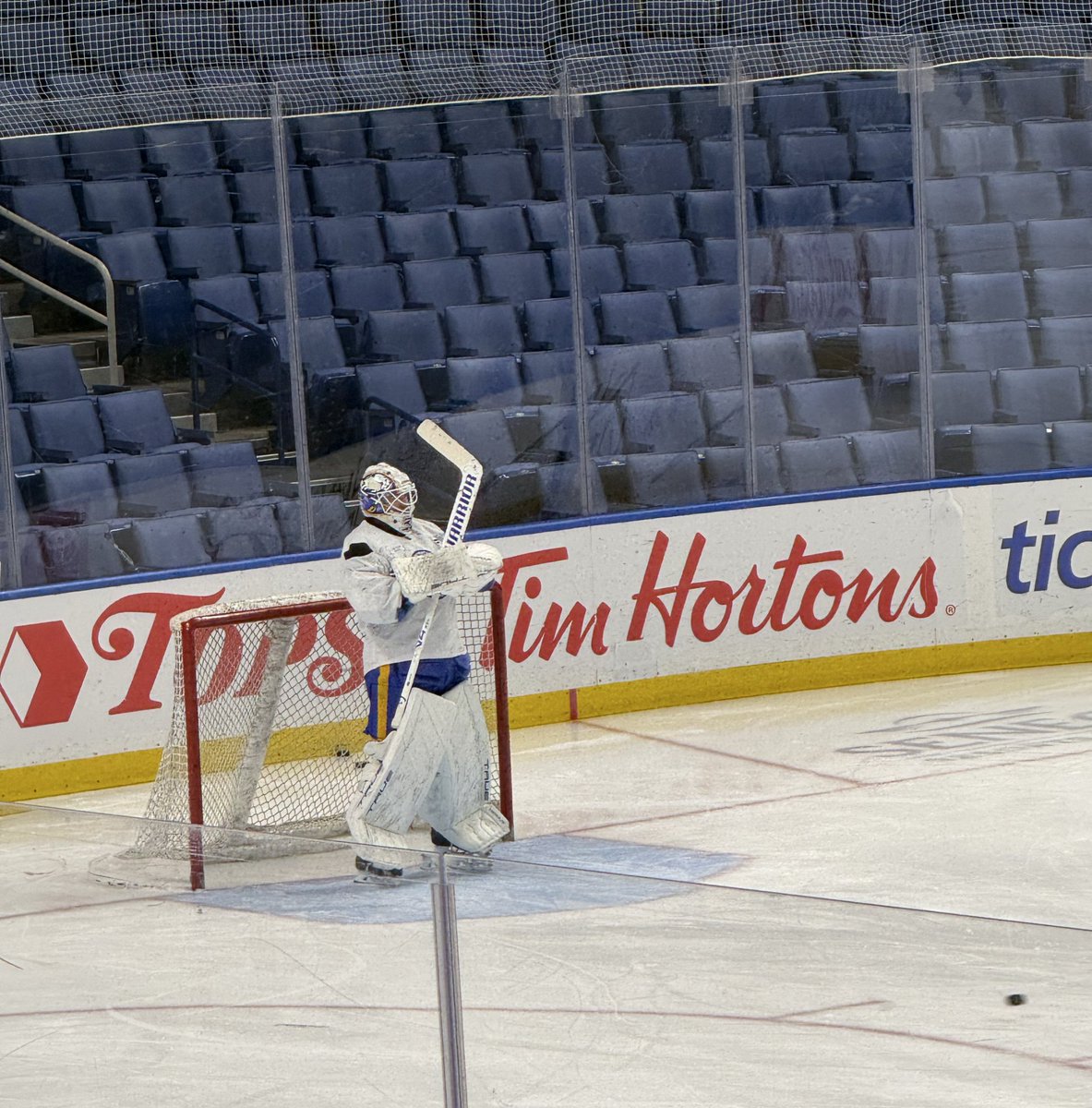 Alex Lyon in the starter’s net at the #Sabres morning skate