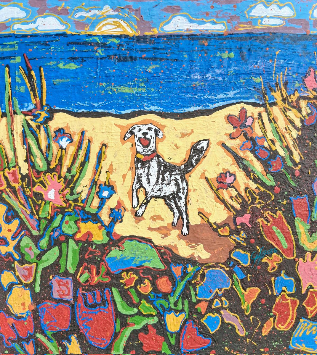 GM!! ☀️☀️🏄‍♂️
Obra disponible 🟢

Titulo: My dog "Happy" Dimensiones: 80cm x 75cm Técnica: Acrilico sobre lienzo
