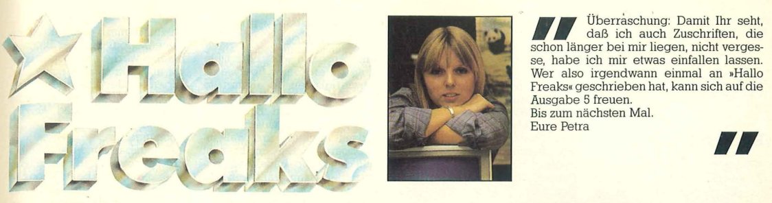 Retrojournal_de's tweet image. „Hallo Freaks“ – eine der Kult-Rubriken der Happy Computer.

Und für viele Leser gehörte auch Petra Wängler fest dazu – gewissermaßen die „Kim Basinger der Homecomputer-Ära“. 😉

Leserpost, Szene-News und ein Stück 80er-Computerkultur.

#Retrocomputing #HappyComputer #80er