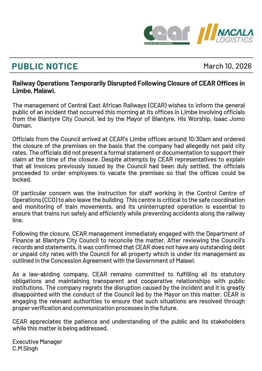Nacala Logistics Malawi tweet media
