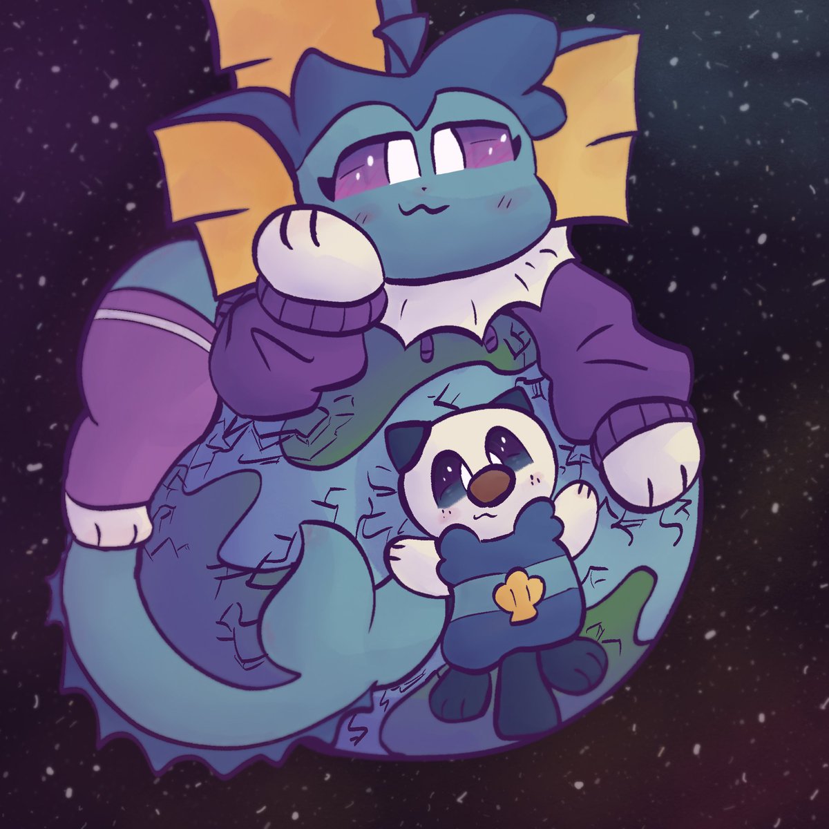 Happy oshawott day, just laying with my friend <a href="/JustOshawott/">Just some oshawott.</a> :3