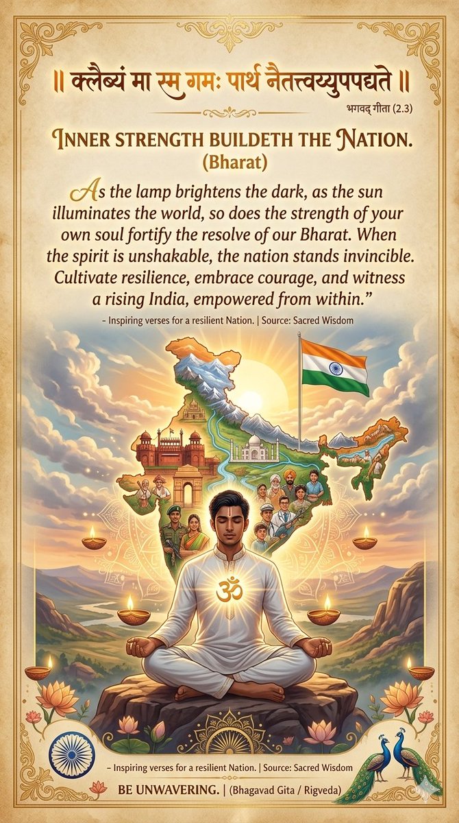 The Hard Truth: Secularism has often been used as a tool to silence the soul (Hindus) of this land.

The "curse" of passive secularism has only served to weaken our roots and dilute Sanatan Dharma.

When the spirit remains steadfast, both the Nation and Dharma become unyielding.
