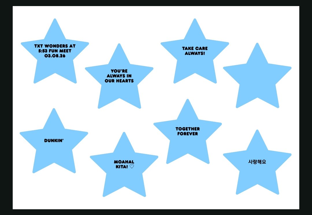 hiii, for those who doesn't have the star confettis from fm &amp; want to have it for memorabilia or something (PERSONAL USE ONLY), i made a replica/dupe of it po hehe.

here po yung pdf file so you can print it 

drive.google.com/file/d/1SPsmk7…

paper is A4 po. kayo na po bahala what type😅