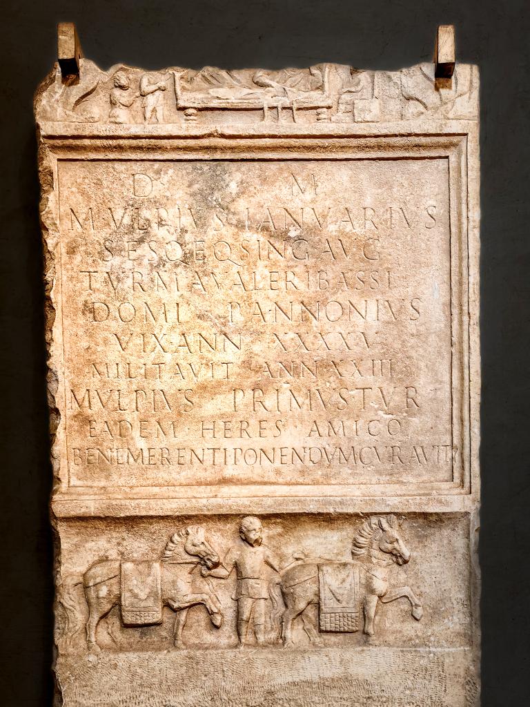antmoose's tweet image. The #tombstone of an imperial guard for #EpigraphyTuesday tells us quite a lot about the changing composition of the #Roman #empire in the C2 CE, and provides another splendid example of #Antonine #epigraphy. This slab was used as a paver for the church of S. Caterina dei Funari.
