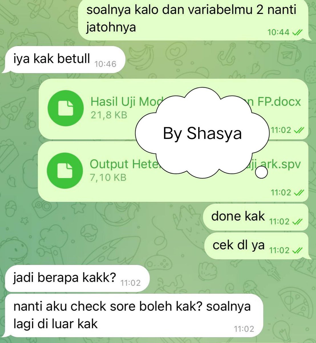 hearttoruto's tweet photo. • Asumsi Klasik dan Analisis Regresi Moderasi bab 4 skripsi
• Uji Bivariat Korelasi dan Analisis Regresi Berganda beserta asumsinya
• Bab 4 Skripsi Kesehatan Uji Chi Square dan Analisis deskriptif
• Karakteristik responden analisis distribusi frekuensi https://t.co/6W4Pc4bLyu