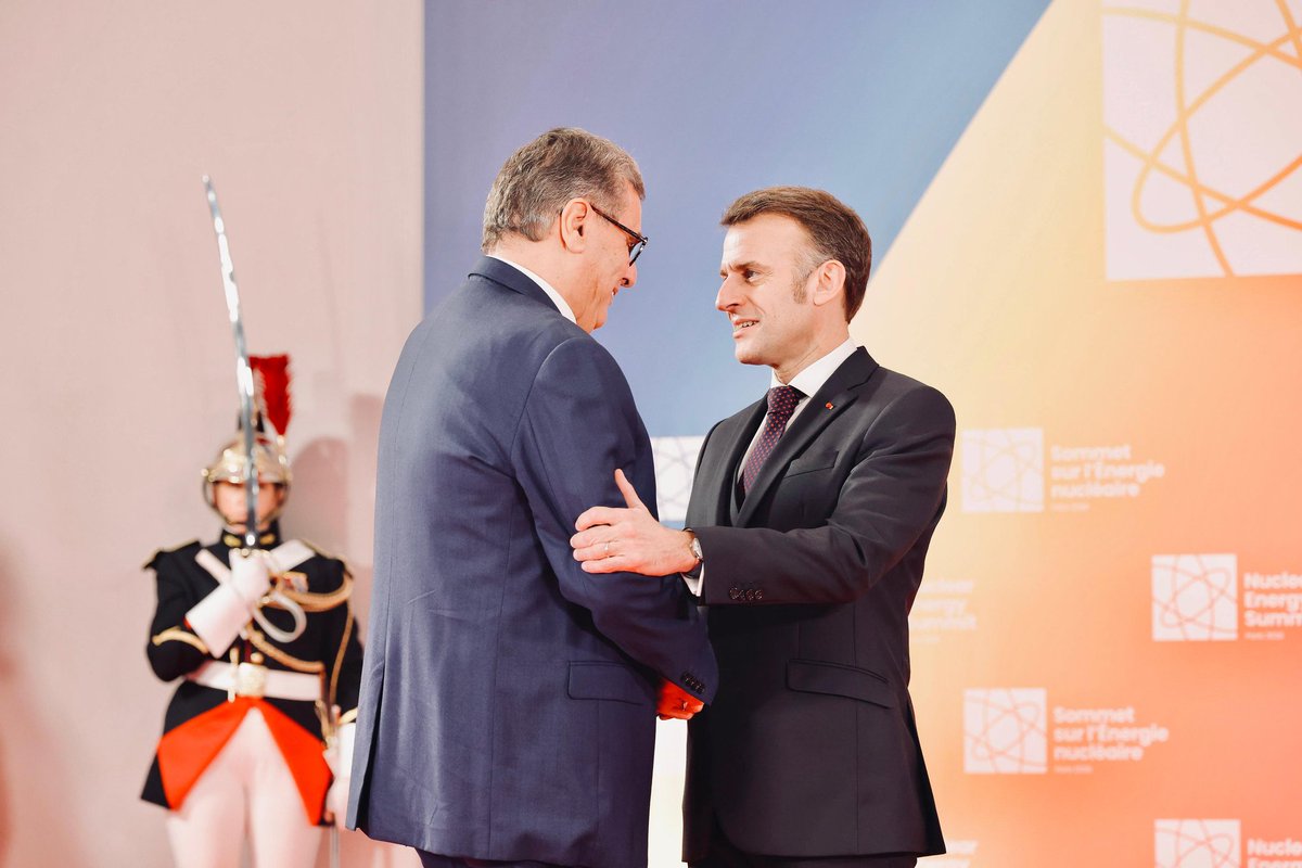 AmbaMarocFrance's tweet photo. Les travaux du 2ème Sommet international sur l’énergie #nucléaire, organisé à l’initiative du Président français, @EmmanuelMacron, ont débuté à #Paris, avec la participation du @ChefGov_ma, Aziz Akhannouch qui représente SM #MohammedVI.
La délégation marocaine à ce sommet comprend notamment, le Ministre des Affaires étrangères, de la Coopération africaine et des #Marocains résidant à l’étranger, Nasser #Bourita, le DG de l’Agence Marocaine de Sûreté et de Sécurité Nucléaires et Radiologiques (AMSSNuR), Saïd Mouline, le DG du centre national de l’énergie des sciences et de techniques nucléaires (CNESTEN), Hamid Marah et l’Ambassadeure de SM le Roi en #France, Samira #Sitaïl.