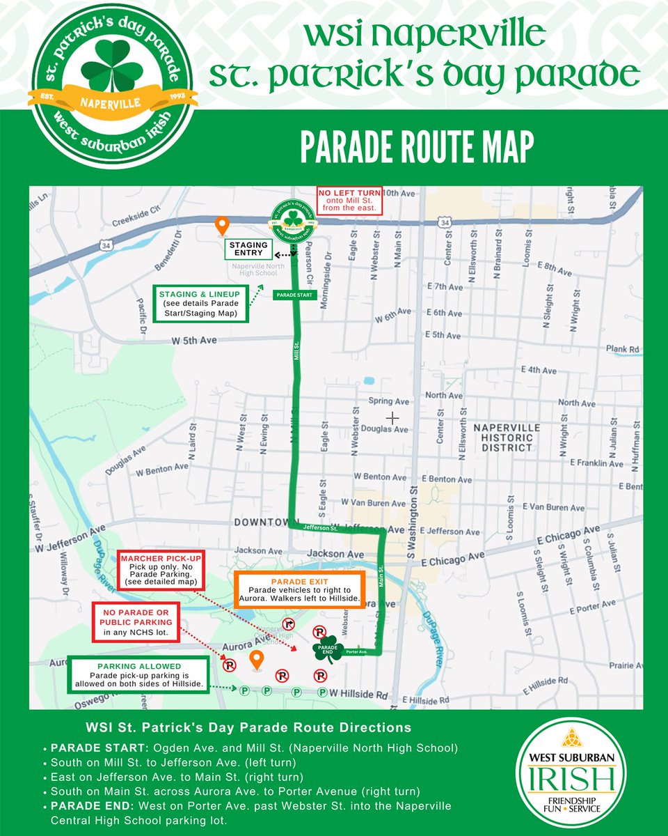 VisitNaperville's tweet photo. Celebrate Irish pride at the West Suburban Irish St. Patrick’s Day Parade! Join the family-friendly fun on Saturday, March 14, 2025, at 10 AM!

https://t.co/QjMvyfNWMy

#visitnaperville #stpatricksday https://t.co/jGI8nKhZ6b