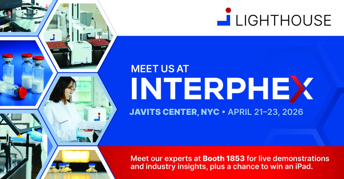 Lighthouse_Inst's tweet photo. Join us at INTERPHEX Global 2026 | New York 
April 21 to 23, 2026
Booth 1853 | Javits Center, NYC

🎁 Exclusive Giveaway
Visit our booth for a chance to win a brand new iPad.

🤝Schedule a meeting with our team in advance and make the most of your visit https://t.co/NKOgOL1X9Y https://t.co/ozGXSt1hHh