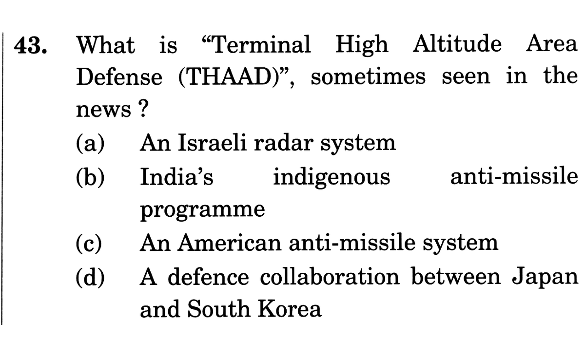 UPSC_mantra_'s tweet photo. π¨ UPSC CSE Prelims 2018
πTHAAD (Terminal High Altitude Area Defence)
#SecurityMantra #IRMantra