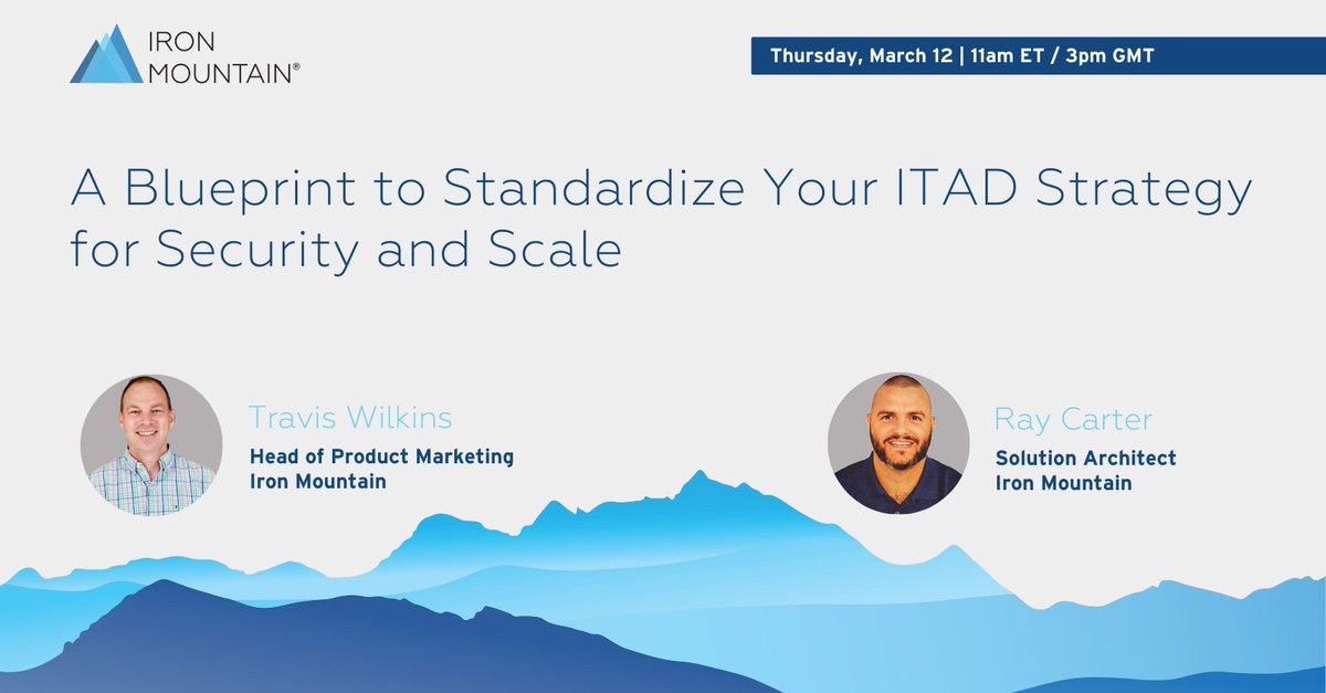 Struggling to scale your IT asset disposition strategy? Join Iron Mountain’s webinar with their expert speakers, Travis Wilkins and Ray Carter, on standardizing ITAD for better security, sustainability, and savings. Register now: spr.ly/6015B6G8NR

#ITAD #IRMEmployee