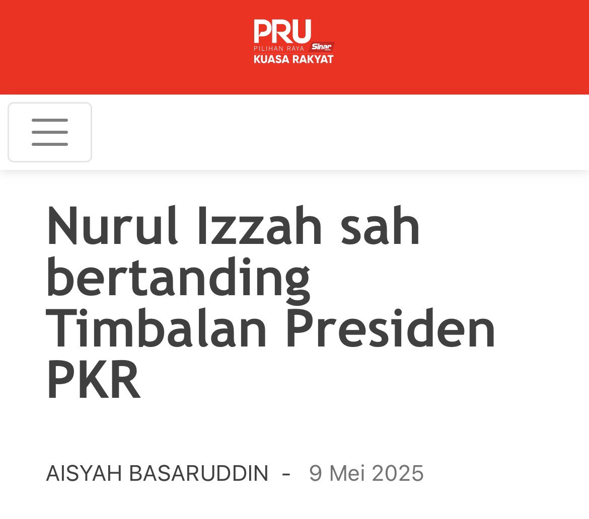 Kronologi kemunculan Team HIRUK
1️⃣
HIRUK bukan muncul tiba-tiba.

Ia bermula ketika kempen pemilihan PKR apabila Rafizi dilaporkan akan dicabar oleh Nurul Izzah jawatan Timbalan Presiden.

Ironinya, sebelum itu PMX sendiri pernah mencadangkan jawatan tersebut diberi laluan mudah.
