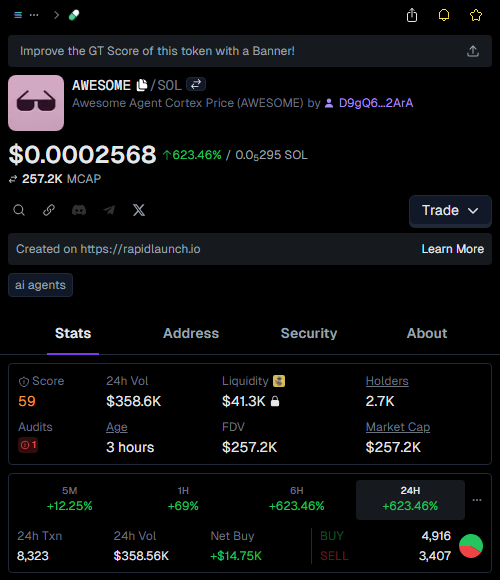 xvic_kn's tweet image. Called it EARLY on $AWESOME! 🚀  
Entry: $26.3k  
Now: $267k 💰  
10.1X PROFIT! 🔥  
  
“Price is what you pay, value is what you get.” – Warren Buffett 💡  
Stay sharp, degen kings! #CryptoGains #NeverLate

👉 #AWESOME called at: t.me/DegenPumpfunSi…
📈 Chart: