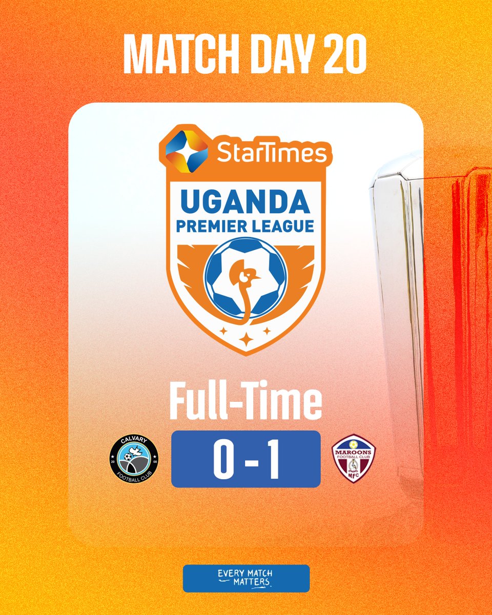 UPL's tweet photo. Full-Time! Calvary FC 0-1 Maroons FC
📊 https://t.co/8JE1SbrN9n
#CALMAR | #StarTimesUPL https://t.co/ghOwYXsdJq