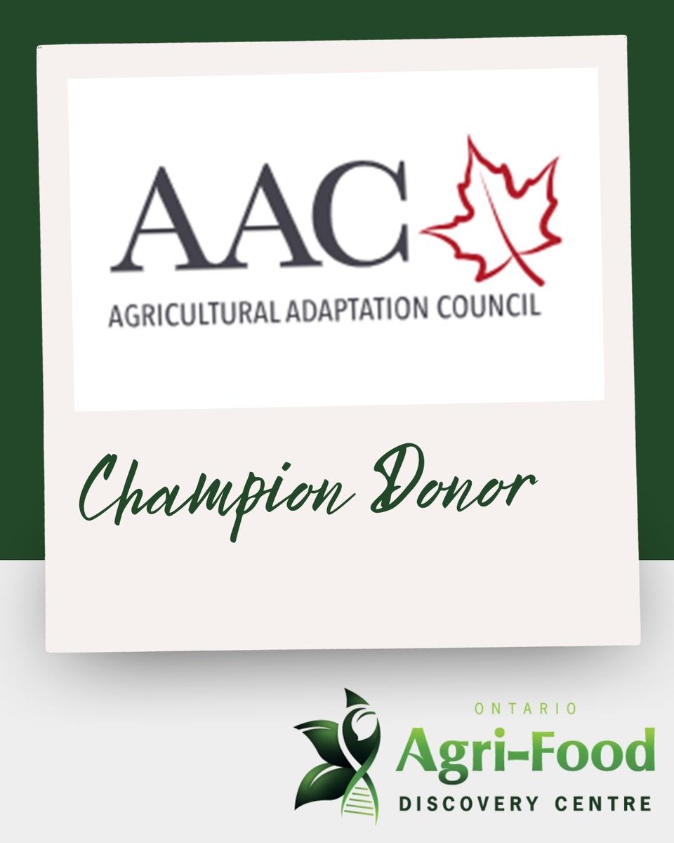 OAFDCNorthPerth's tweet photo. This past year, the Ontario Agri‑Food Discovery Centre was grateful to receive support in the amount of $50,000 from the Agricultural Adaptation Council. We are grateful for their generous support and proudly recognize them as a Champion Donor. https://t.co/pg66Y1mLnz