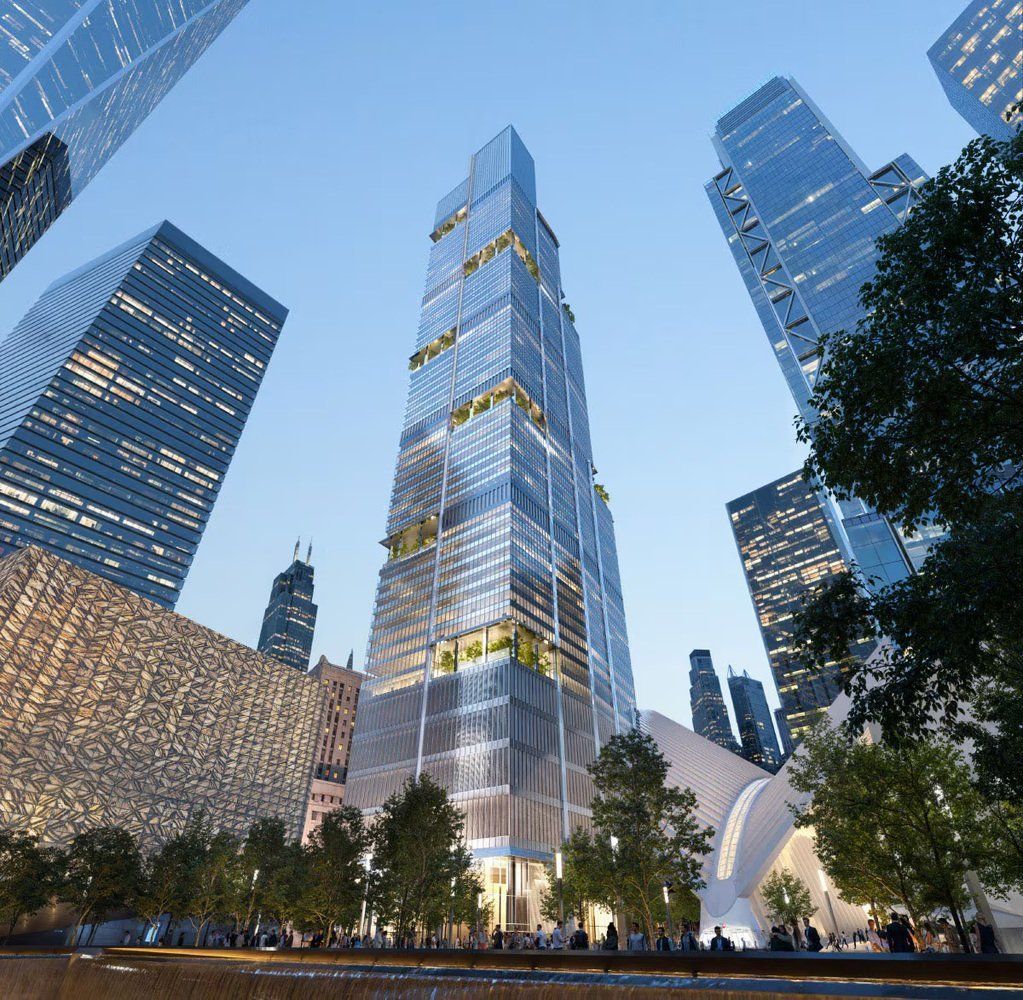 ElevatorWorld's tweet image. #FosterPartners, in collaboration with #SilvProp, released updated renderings of #2WTC, in #LowerManhattan, #NYC, ahead of construction restarting sometime this spring, @ArchDaily reports. (image courtesy of @FosterPartners and Silverstein Properties) buff.ly/oWFMnWs