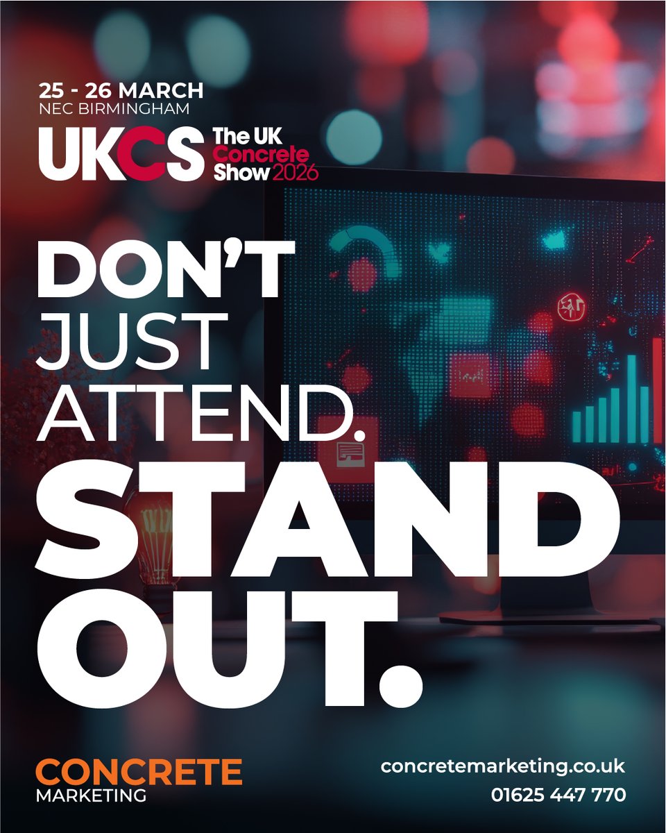 DavidLukey45's tweet photo. The UK Concrete Show is where the industry meets.
But the real question is… how will you take advantage of the opportunities?

Don’t just attend the show.
Make it work for your business.
Speak to our team today.

support@concretemarketing.co.uk
01625 447 770
#UKConcreteShow https://t.co/bY5soFq1qN