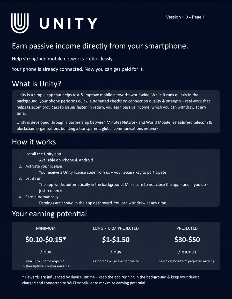 Cwippyyy's tweet photo. Your phone's already connected... why not get paid for it? 

#UnityNetwork #unitynodes #depin #web3 #crypto https://t.co/FZurKg3aFG