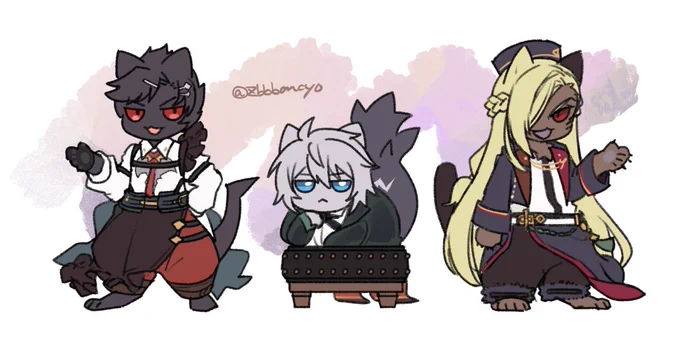 グラブル ヴィラン周辺猫化 グラサイキッチンのベリアル ルシファー ベルゼバブ