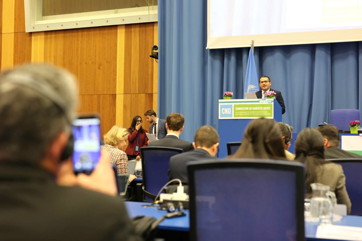 Noegeovannig's tweet photo. 🇸🇻 El Salvador presente en el 69° período de sesiones de la Comisión de Estupefacientes #CND69 en Viena.

Compartí los avances del país en el fortalecimiento del sistema regulatorio de medicamentos fiscalizados y la modernización de los mecanismos de control @UNODC. https://t.co/42waZ77XyN