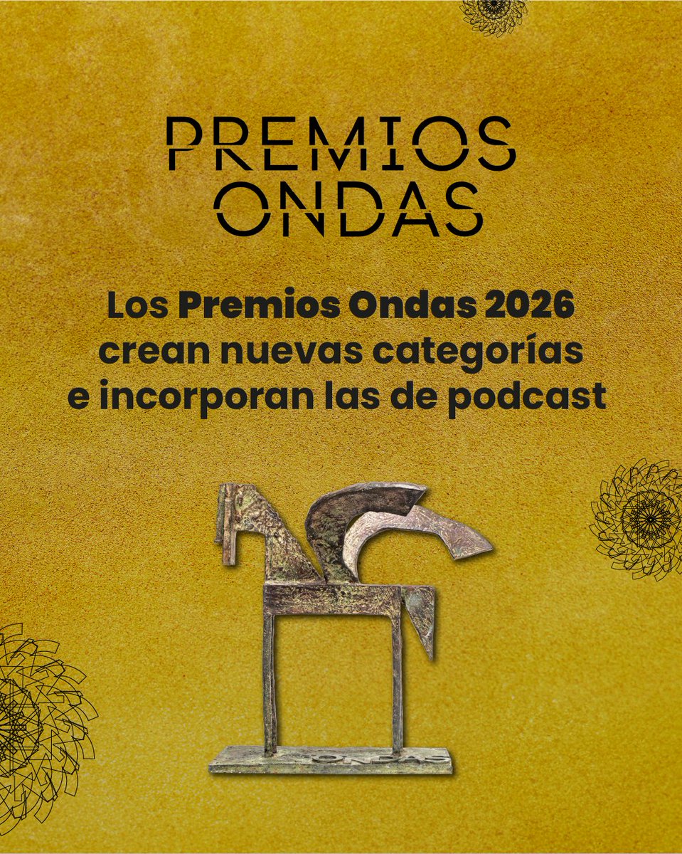 Premios_Ondas's tweet photo. Los Premios Ondas incorporan novedades en las categorías de su próxima edición, entre ellas, la entrada de todas las de podcast a la gala principal.🐎✨
👉 Más información en https://t.co/3WtCNOviFg https://t.co/O9fD3qNq3W