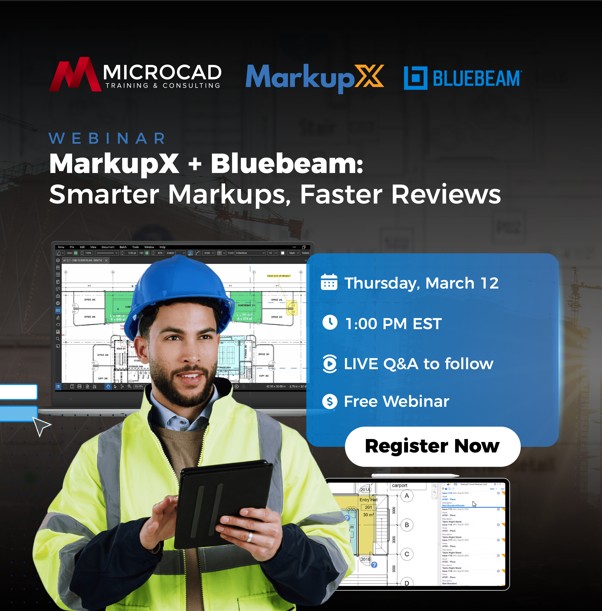 MicroCAD3d's tweet photo. Join our webinar to see how combining MarkupX with Bluebeam streamlines your review process and cuts rework.

🚀 Faster approvals
✅ Standardized markups
🤝 Seamless collaboration

Register here: https://t.co/YU0ldkHLV0 https://t.co/IFr0cW8XwT