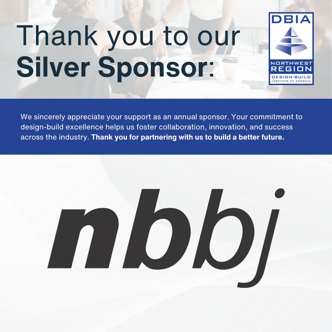 dbianw's tweet photo. Proud to spotlight DBIA NW Regional Silver Sponsor NBBJ—the only architecture firm named a TIME100 Most Influential Company. With 25+ years leading design-build and proven results like 37% cost savings at UW, NBBJ sets the standard.

#DBIANorthwest #DesignBuild https://t.co/KOcsKdZj2y