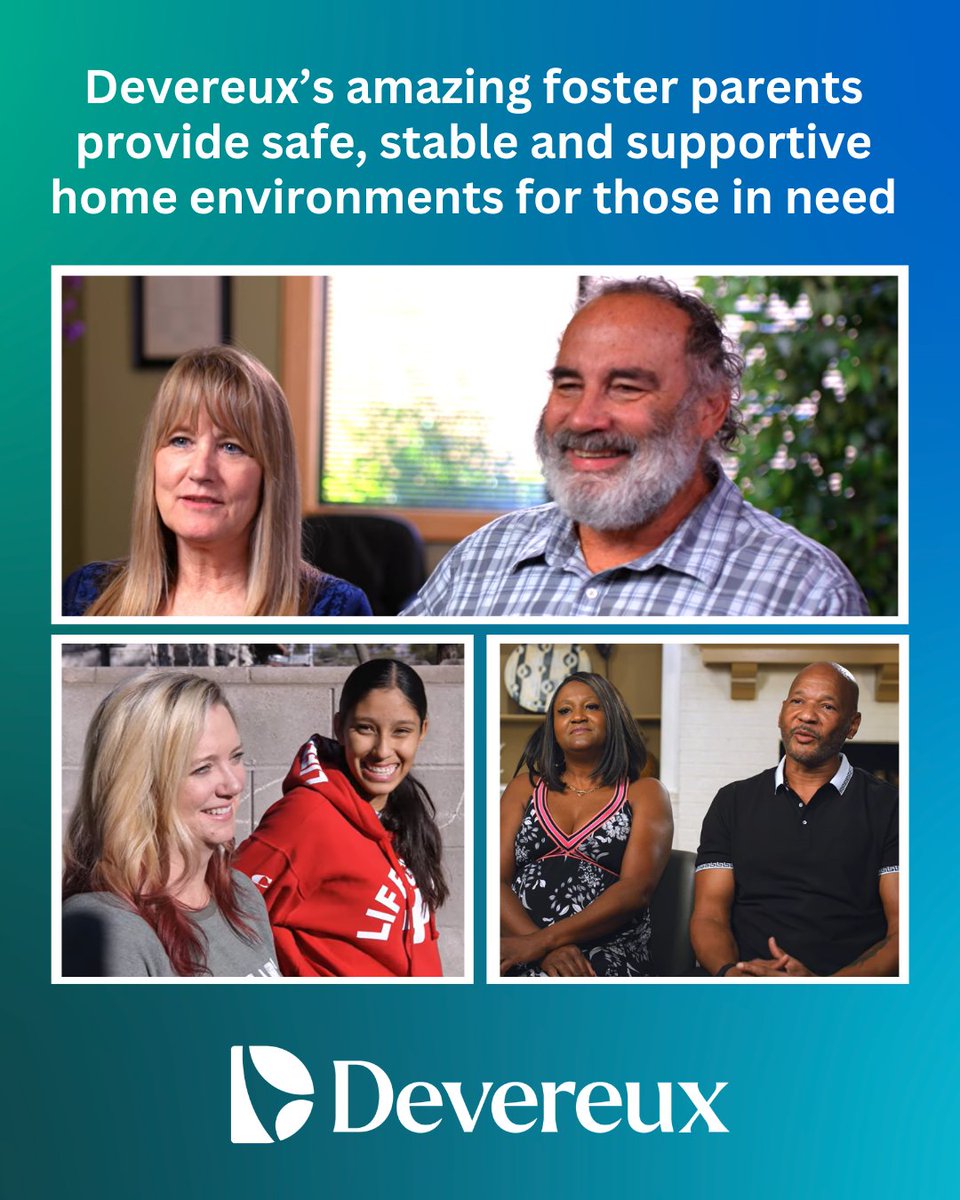 Devereux_Natl's tweet image. At #Devereux, our #FosterParents are heroes, opening their hearts &amp;amp; homes to individuals with emotional, behavioral &amp;amp; cognitive needs. Meet the extraordinary individuals who are providing safe/supportive homes and learn how you can become a foster parent: ow.ly/4h9v50YpGpP.
