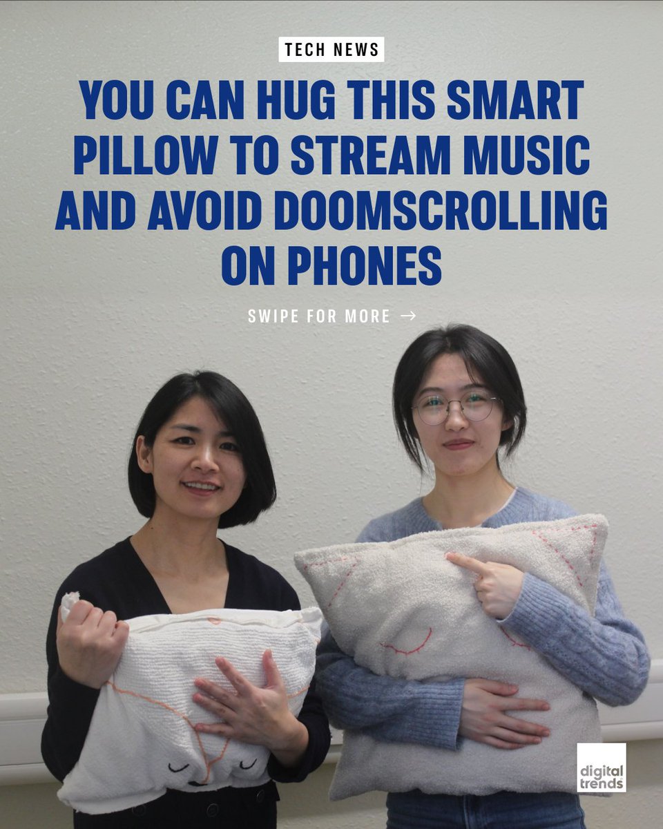 DigitalTrends's tweet photo. Researchers at the University of Glasgow have developed a smart pillow that streams music and podcasts, offering users a relaxing alternative to doomscrolling on smartphones before bedtime.

#techonlogy #technews https://t.co/EVPEgRD4Yf