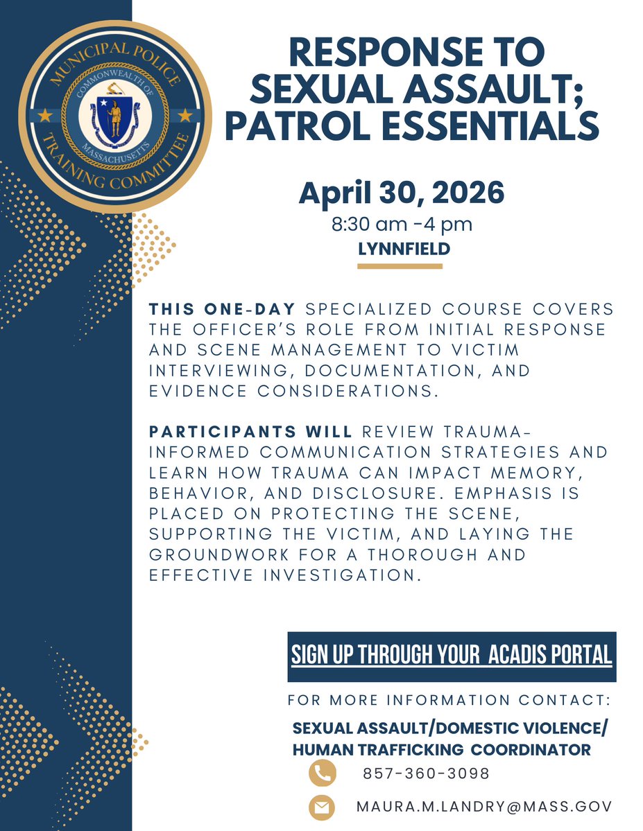 Massachusetts Municipal Police Training Committee tweet media