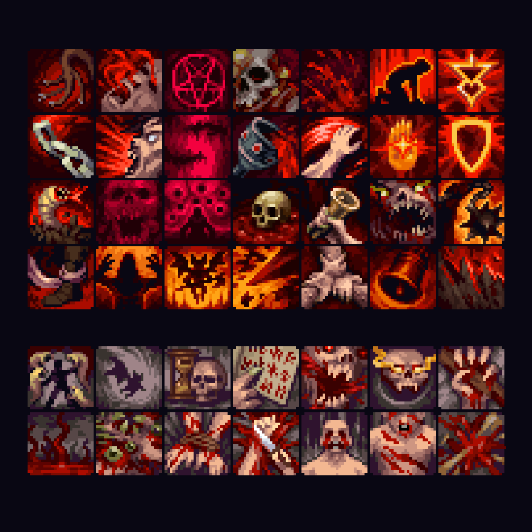 New and improved Proselyte ability icons - there's more where that came from! 👀
#teaser #medieval #monster #pixelart #gamedev #indiedev #indiegame #ドット絵 #像素艺术 #픽셀아트