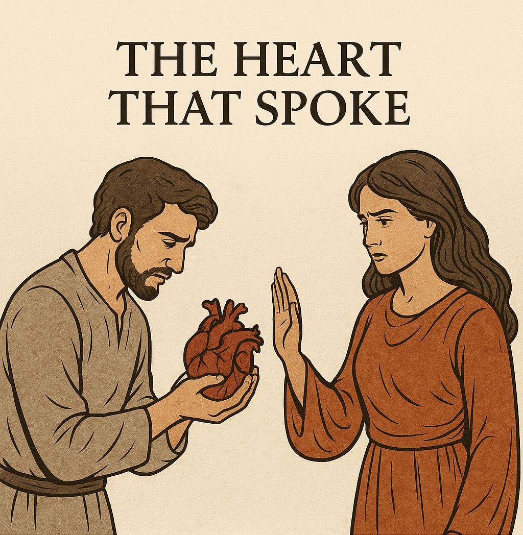 A man was deeply in love with a woman who, over time, became increasingly demanding. To prove his love, she told him:

“If you truly love me, bring me your mother’s heart.”

Blinded by passion and desperation, the man went and killed his own mother. He tore her heart out and