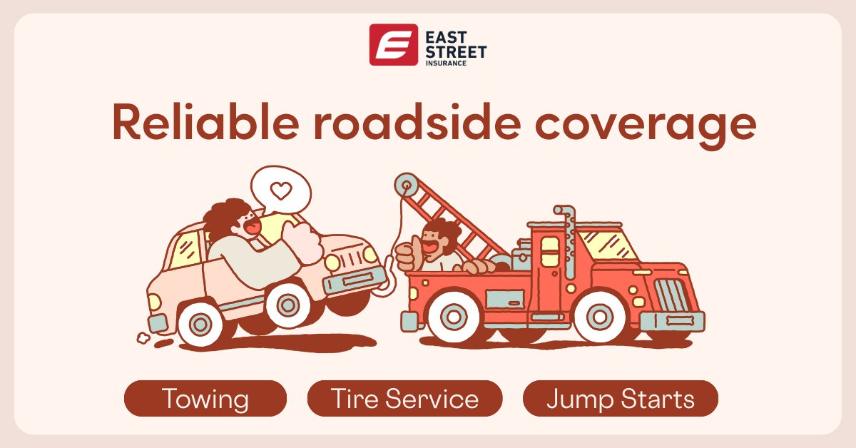 EastStreetIns's tweet photo. Stuck on the side of the road? Don't worry! East Street's roadside assistance is here to help 24/7. 
Drive with confidence knowing help is just a call away!

Click below to learn more about our auto insurance.
https://t.co/0ghNHLCvk7 https://t.co/es8nAXir1G