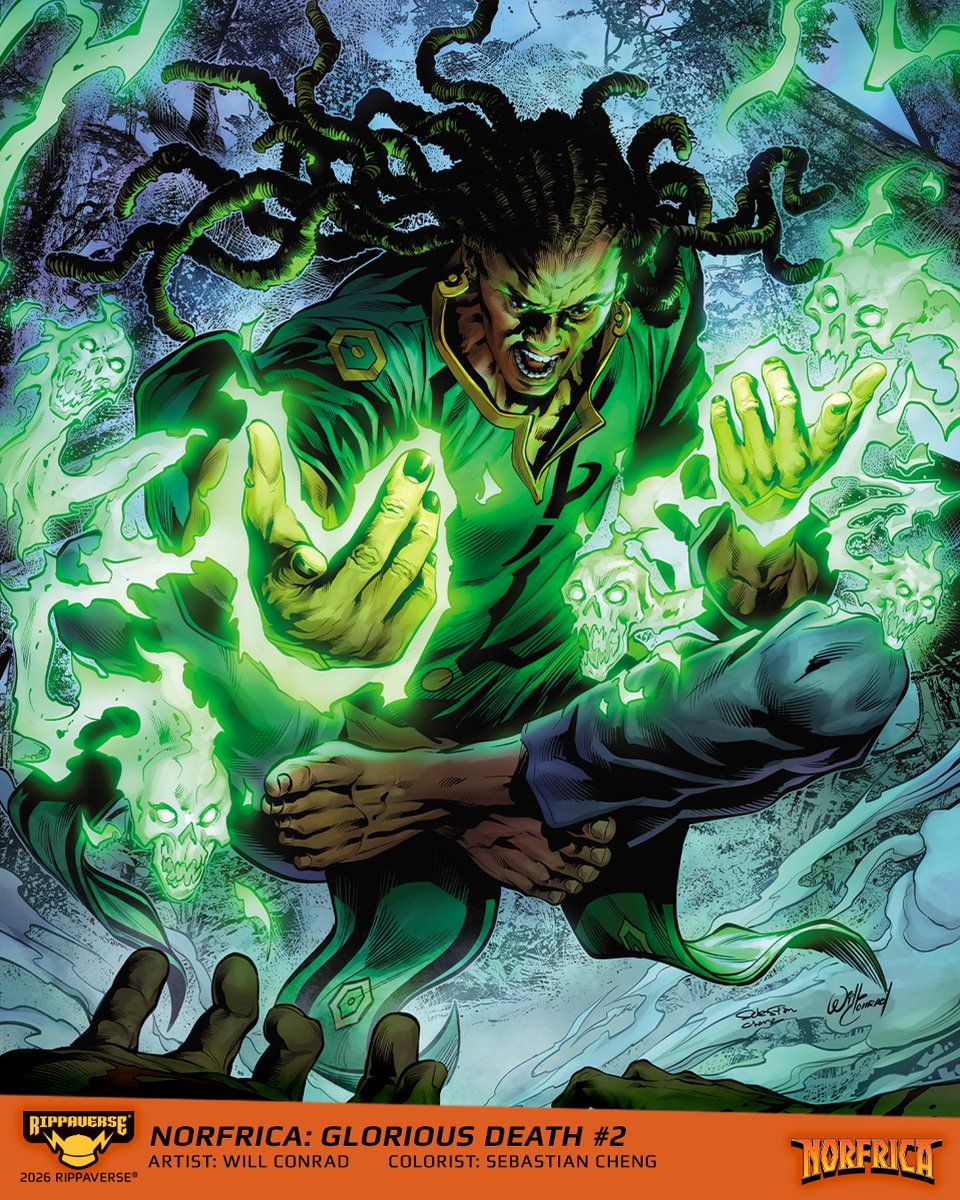 The Norfrica saga expands!

Norfrica: Glorious Death #2 shifts the story to Takhari and the African folklore-inspired realm of Nyandala—a sovereign land feared by the other realms and unreachable by portal.

⚔️ 56 pages
🎨 Ronilson Freire
✍️ Eric July

Pre-orders close June 19