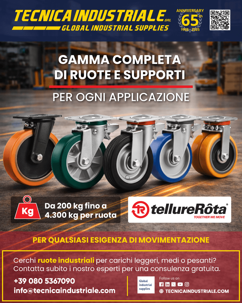 tecindustriale's tweet photo. Gamma completa di ruote e supporti Tellure Rôta.
Contatta i nostri esperti per trovare la soluzione più adatta alla tua applicazione.

📞 +39 080.5367090
📧 info@tecnicaindustriale.com
🌐 https://t.co/hJjHHqzusa

#tecnicaindustriale #movimentazione #industria #tellurerota https://t.co/W5QotOjlxD
