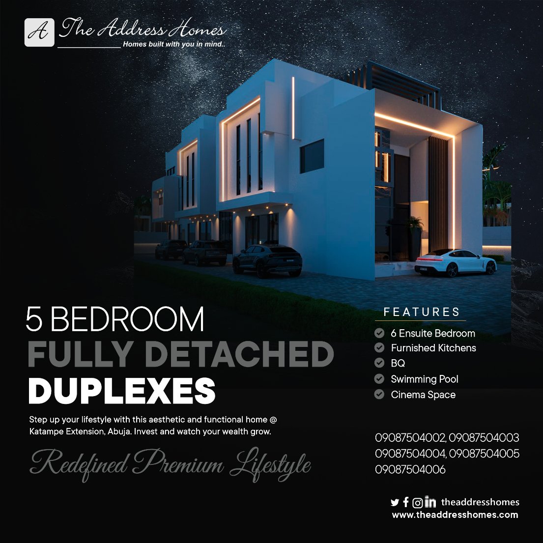 Redefined your impeccable taste of luxury, curated for a discerning few who feel like royalty. Step into our world of premium homes, aesthetically curated to give you the experience of royalty. Own this 6-bedroom premium now and elevate your status further. Call now for a special