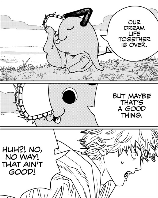 shonenjump's tweet image. Say it ain’t so, Pochita… 😭

Read Chainsaw Man, Ch. 231 in Shonen Jump for free! bit.ly/4b11FjD