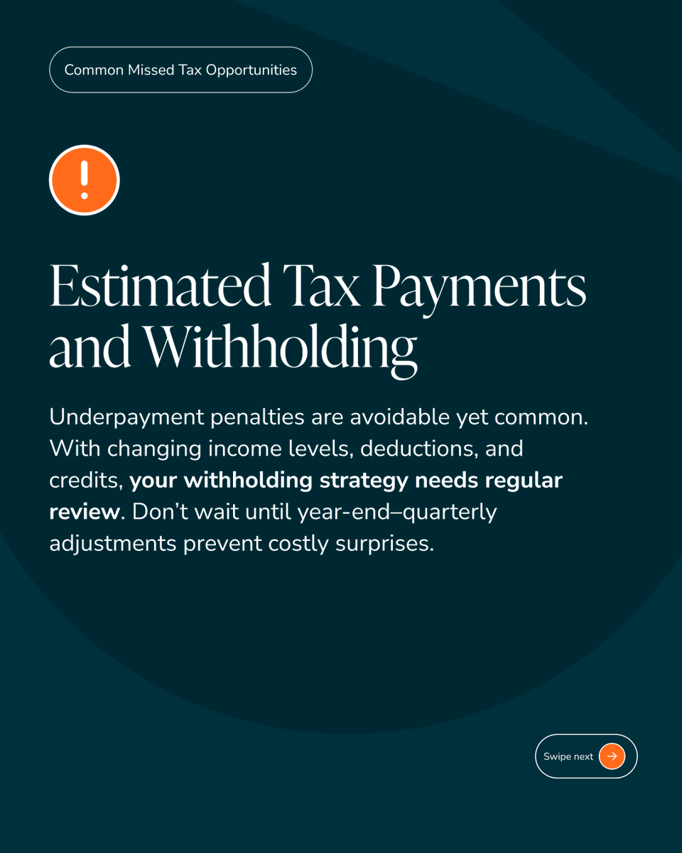 domainmoney's tweet photo. Often, people aren't losing money to bad investments. They're losing it to bad tax timing.

Common missed opportunities: equity comp, employer benefits, investment tax drag, withholding gaps, and income timing. A CFP® professional can catching these plays. https://t.co/lZFUS5Dqgk