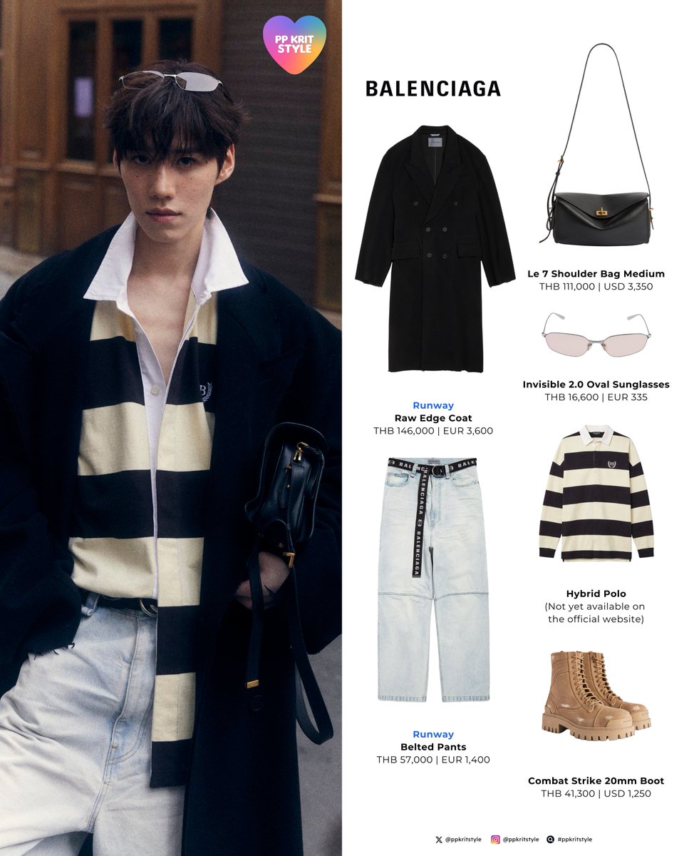 〰️ <a href="/ppkritt/">ppkrit</a> for #BalenciagaWinter26xPPKrit

#Balenciaga Raw Edge Coat, Le 7 Shoulder Bag Medium, Invisible 2.0 Oval Sunglasses, Hybrid Polo, Belted Pants, Combat Strike 20mm Boot

PP KRIT X BALENCIAGA WINTER 26 
#Balenciaga #PFW
#PPKritt #ppkritstyle