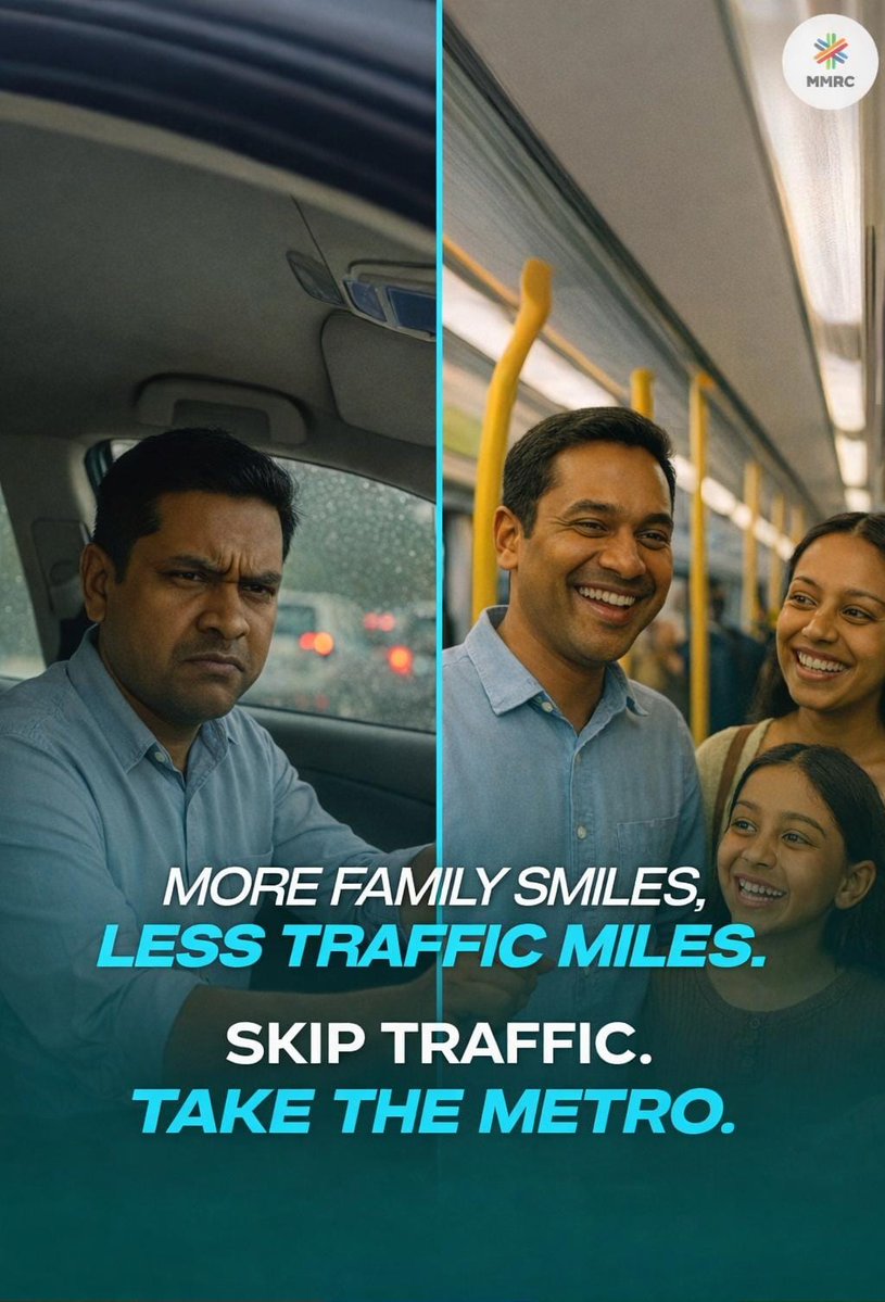 MumbaiMetro3's tweet image. Skip the traffic and reclaim your time.

Travel from Aarey JVLR to Cuffe Parade in just 55 minutes for ₹70 with #AquaLine.

More family smiles, less traffic miles. 

#MumbaiMetro #SmartCommute 
#ConnectingTheUnconnected