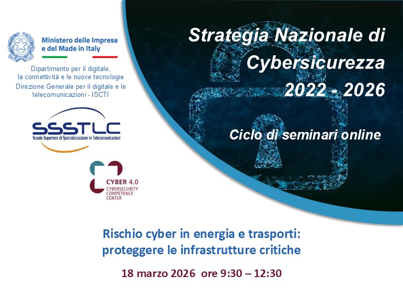 mimit_gov's tweet photo. 📌La #SSSTLC del #MIMIT, nell’ambito degli incontri sulla #cybersicurezza, il #18marzo, alle 9.30, organizza il seminario gratuito "Rischio cyber in #energia e #trasporti: proteggere le #infrastrutturecritiche".
⭕ Per partecipare registrarsi al link 👉🏻 https://t.co/U9tSwXb4xa https://t.co/U0kWuIZ9wR